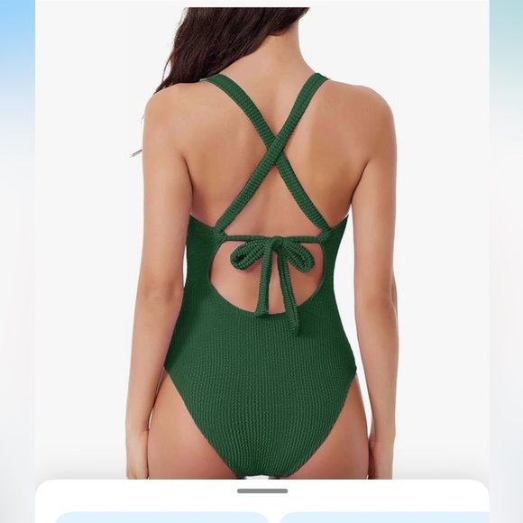 NWT- 2025 Emerald Ribbed Full Coverage 
1 piece Bathing suit swimsuit - Picture 2 of 7